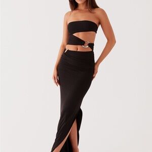Peppermayo Cut Out Black Strapless Dress